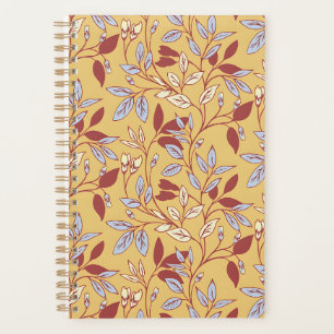 Vintage-style blue color botanical pattern planne planner