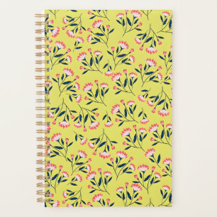 Vintage-style blue color botanical pattern  planne planner