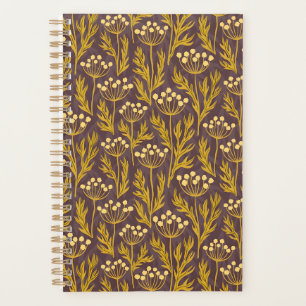 Vintage-style blue color botanical pattern  planne planner