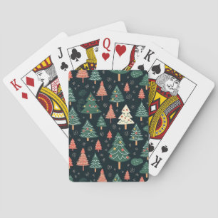 Vintage-style blue color botanical pattern poker playing cards