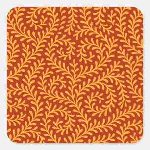 Vintage-style blue color botanical pattern  square sticker