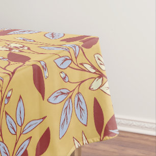 Vintage-style blue color botanical pattern  tablec tablecloth