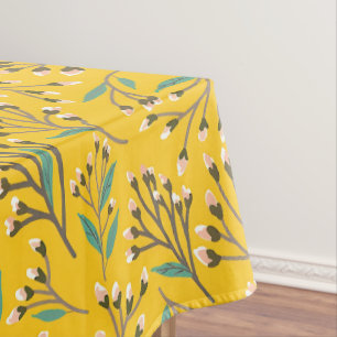 Vintage-style blue color botanical pattern tablec tablecloth
