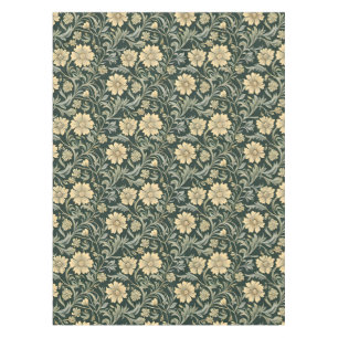 Vintage-style blue color botanical pattern tablec tablecloth