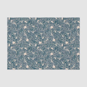 Vintage-style blue color botanical pattern tissue paper