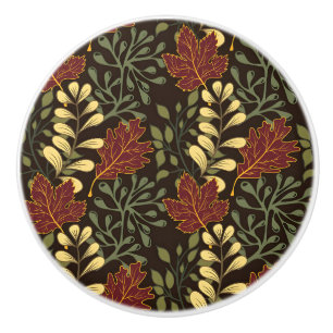 Vintage-style blue colour botanical pattern ceram ceramic knob