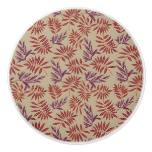 Vintage-style blue colour botanical pattern  ceram ceramic knob