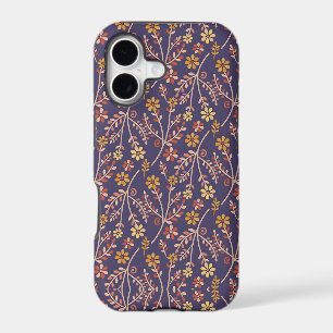 Vintage-style blue colour botanical pattern iPhon