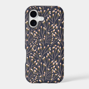 Vintage-style blue colour botanical pattern iPhon