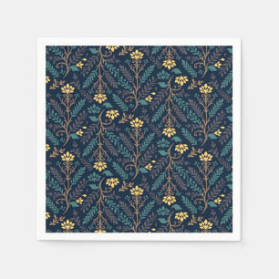 Vintage-style blue colour botanical pattern  napki napkin
