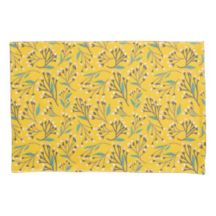 Vintage-style blue colour botanical pattern pillo pillowcase