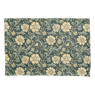 Vintage-style blue colour botanical pattern  pillo pillowcase