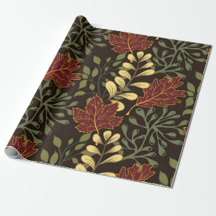 Vintage-style blue colour botanical pattern  wrapp wrapping paper