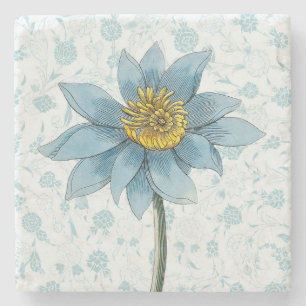 Vintage Style Blue Daisy Flower Coaster