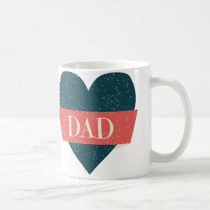 Vintage Style Blue Heart Dad Mug