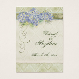 Vintage Style Blue Hydrangea Floral Swirl Damask