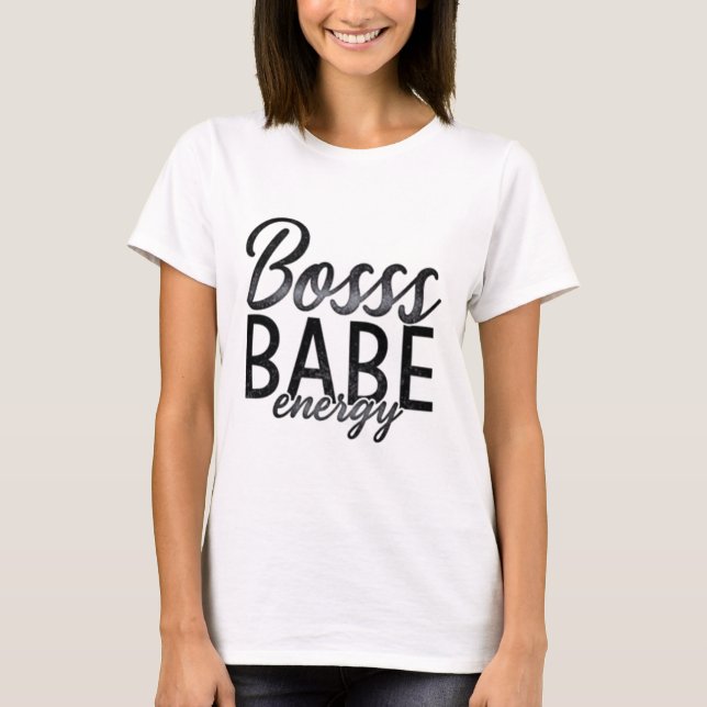 Vintage Style Boss Babe Print T-Shirt (Front)