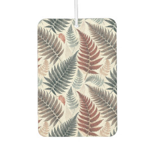 Vintage-style botanical fern leaves car air freshener