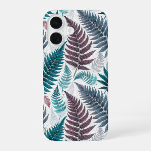 Vintage-style botanical fern leaves iPhone 16 case