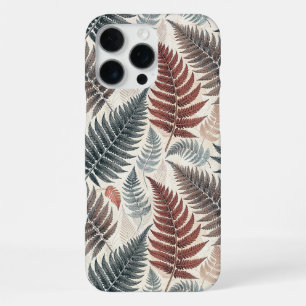 Vintage-style botanical fern leaves iPhone 16 pro max case