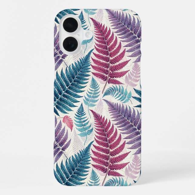 Vintage-style botanical fern leaves iPhone case (Back)