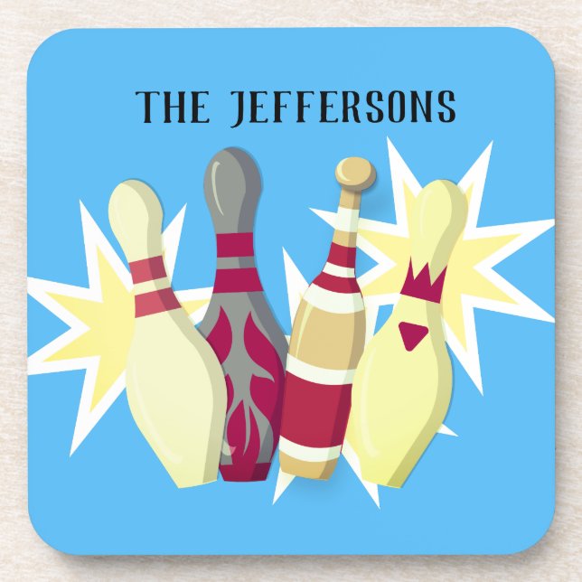 Vintage-style Bowling Coaster (Front)
