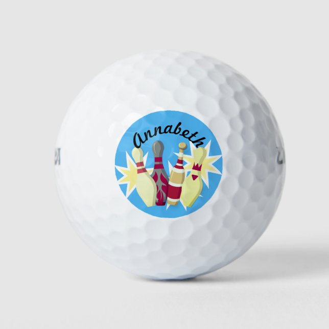 Vintage-style Bowling Golf Balls (Front)