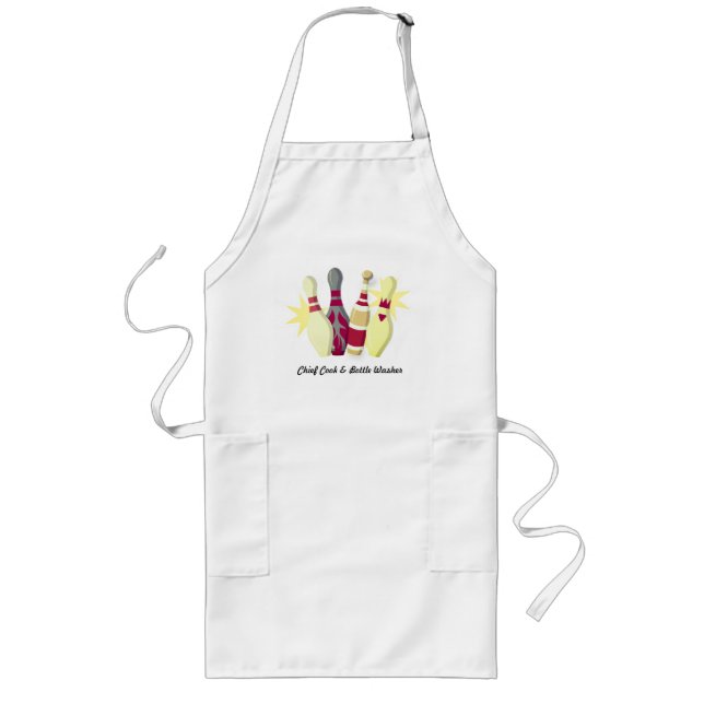 Vintage-style Bowling Long Apron (Front)