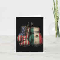 Vintage Style Boxing Gloves with USA and Mexican