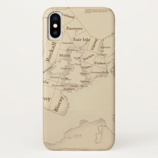 Vintage style British Isles Shipping Forecast iPhone X Case