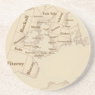 Vintage style British Isles Shipping Forecast Coaster