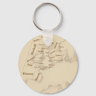 Vintage style British Isles Shipping Forecast Key Ring