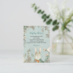 Vintage Style Bunny Florals Baby Display Shower  Enclosure Card