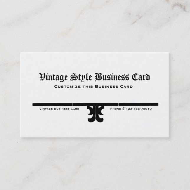 Vintage Style Business Card (Front)