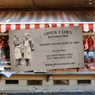 Vintage Style Butcher Shop Business Card