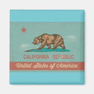 Vintage Style California Flag Magnet