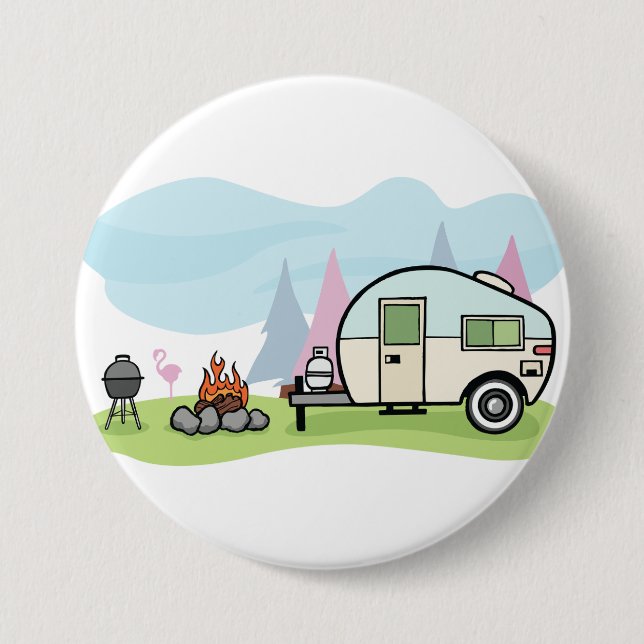 Vintage Style Camper Button (Front)