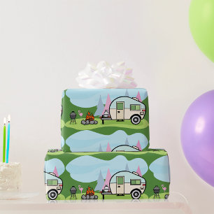 Vintage Style Camper Glossy Wrapping Paper