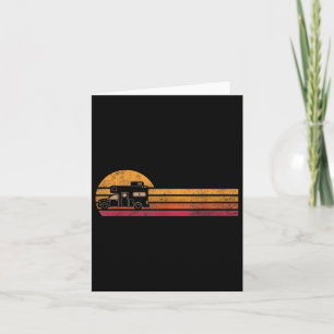 Vintage Style Camper Van Silhouette Retro Camping Card
