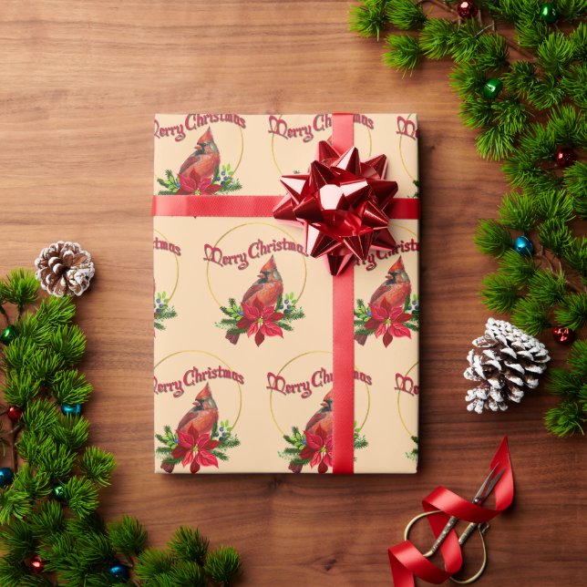 Vintage Style Cardinal Wrapping Paper (Holiday Gift)