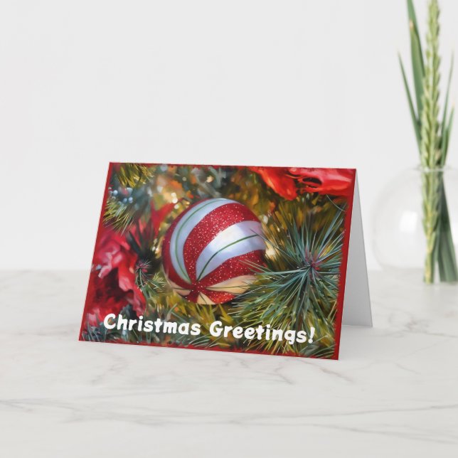 Vintage Style Christmas Festive Holiday Card (Front)