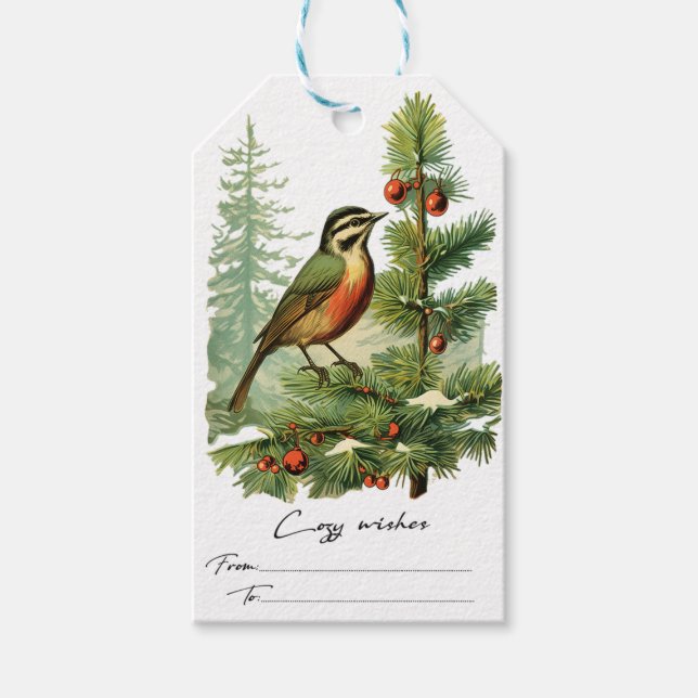 Vintage Style Christmas Gift Tags (Front)