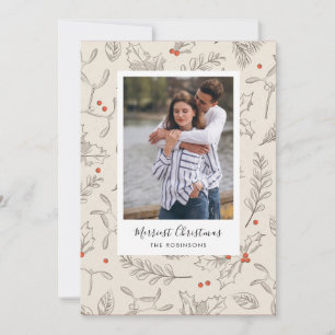 Vintage Style Christmas Holiday Photo Card
