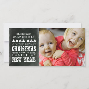 Vintage Style Christmas & New Years Photo Card