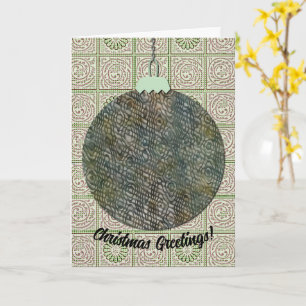 Vintage Style Christmas Ornament Art Snakeskin Card