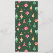 Vintage Style Christmas Ornament Pattern - Green