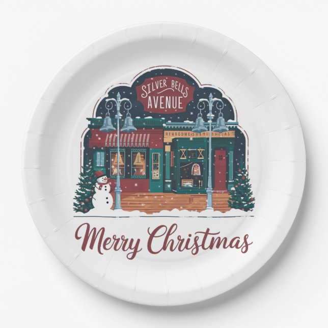 Vintage-style Christmas  Paper Plate (Front)