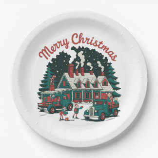 Vintage-style Christmas Paper Plate