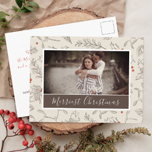 Vintage Style Christmas Photo Filter Postcard