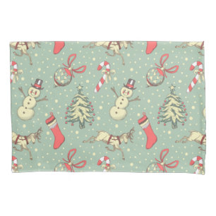 Vintage Style Christmas Pillowcase
